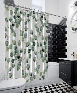 Multi-Size Eucalyptus Leaves Shower Curtain - Home Decor Bathroom Curtain