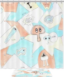 Mushroom Adventure Waterproof Shower Curtain for Nature Bathroom Decor