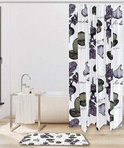 Mushroom Radish Shower Curtain in Waterproof Fabric for Bathroom Decor