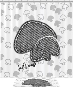 Mushroom Shadow Waterproof Shower Curtain for Bathroom Decoration