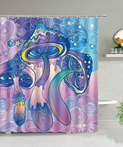 Mushroom Shower Curtain - Psychedelic Dream Magic Bath Curtain for Colorful Bathroom Decor