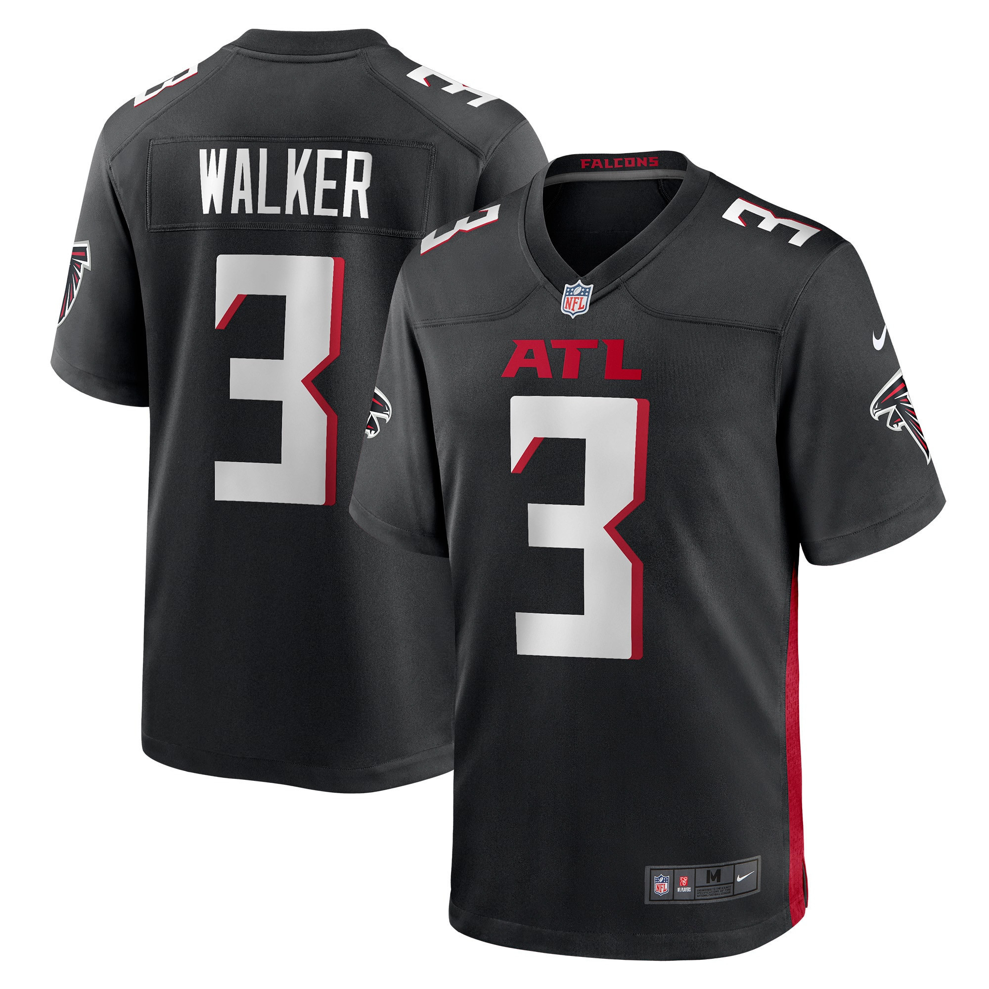 Mykal Walker Atlanta Falcons Game Player Jersey - Black Nfl