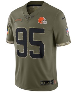 Myles Garrett Cleveland Browns 2022 Salute To Service Limited Jersey - Olive