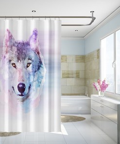 Mystical Wolf - 3D Painting Wolf Shower Curtain - Waterproof Fiber for Bathroom Decor