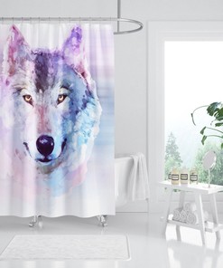 Mystical Wolf - 3D Painting Wolf Shower Curtain - Waterproof Fiber for Bathroom Decor