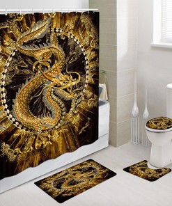 Mythical Dragon Ancient Tapestry Shower Curtain - Home Bathroom Decor 