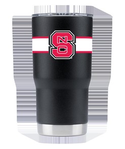 NC State Black Tumbler w- Stripes - NC State Black Tumbler with Stylish Stripes - Perfect for Wolfpack Fans