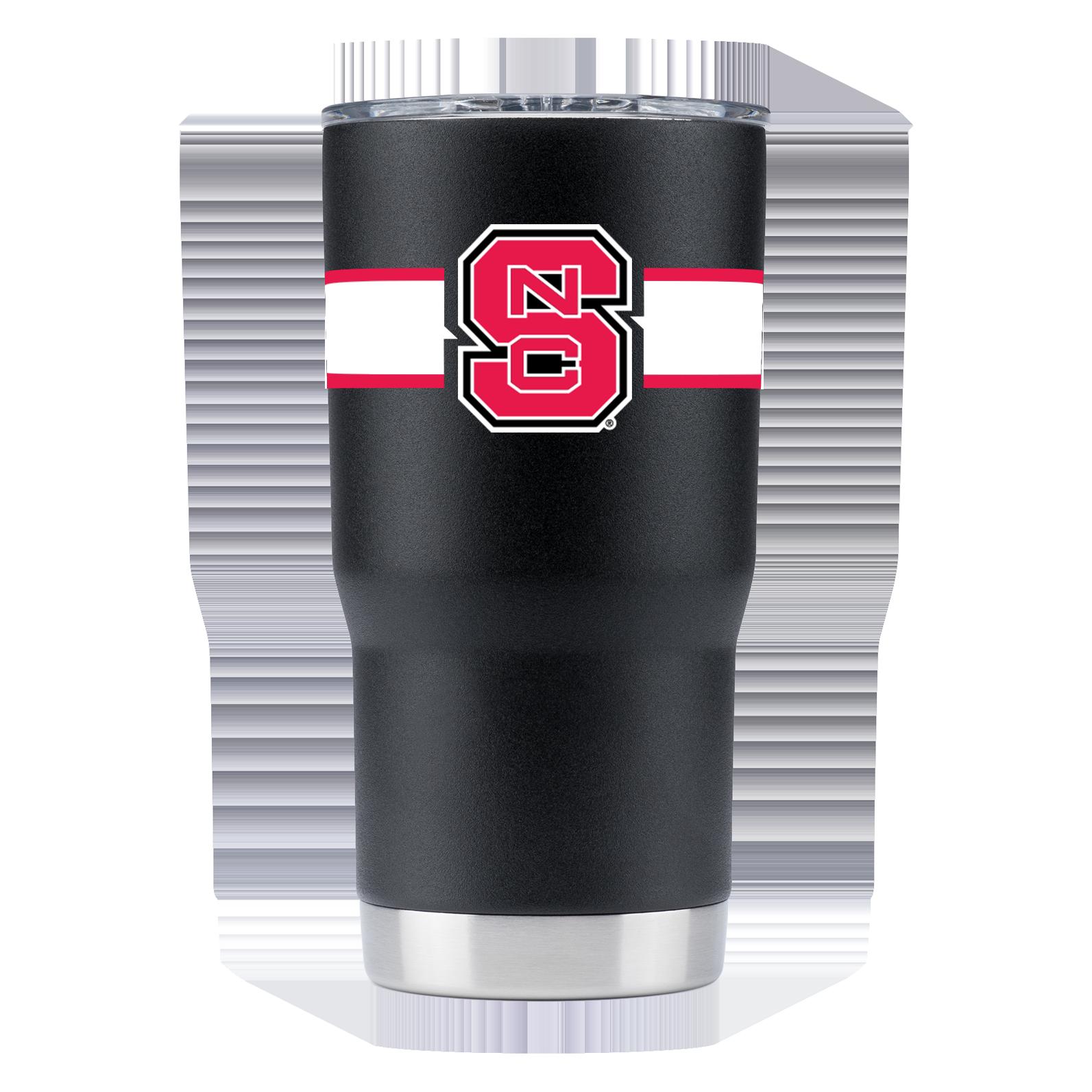 NC State Black Tumbler w- Stripes - NC State Black Tumbler with Stylish Stripes - Perfect for Wolfpack Fans