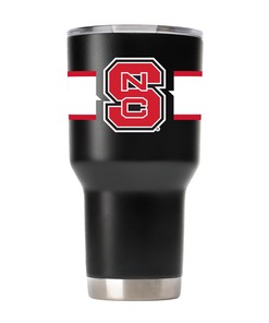 NC State Black Tumbler w- Stripes - NC State Black Tumbler with Stylish Stripes - Perfect for Wolfpack Fans