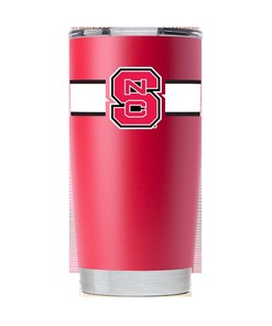 NC State Red Tumbler w- Stripes - NC State Red Tumbler with Stylish Stripes - Perfect for Wolfpack Fans
