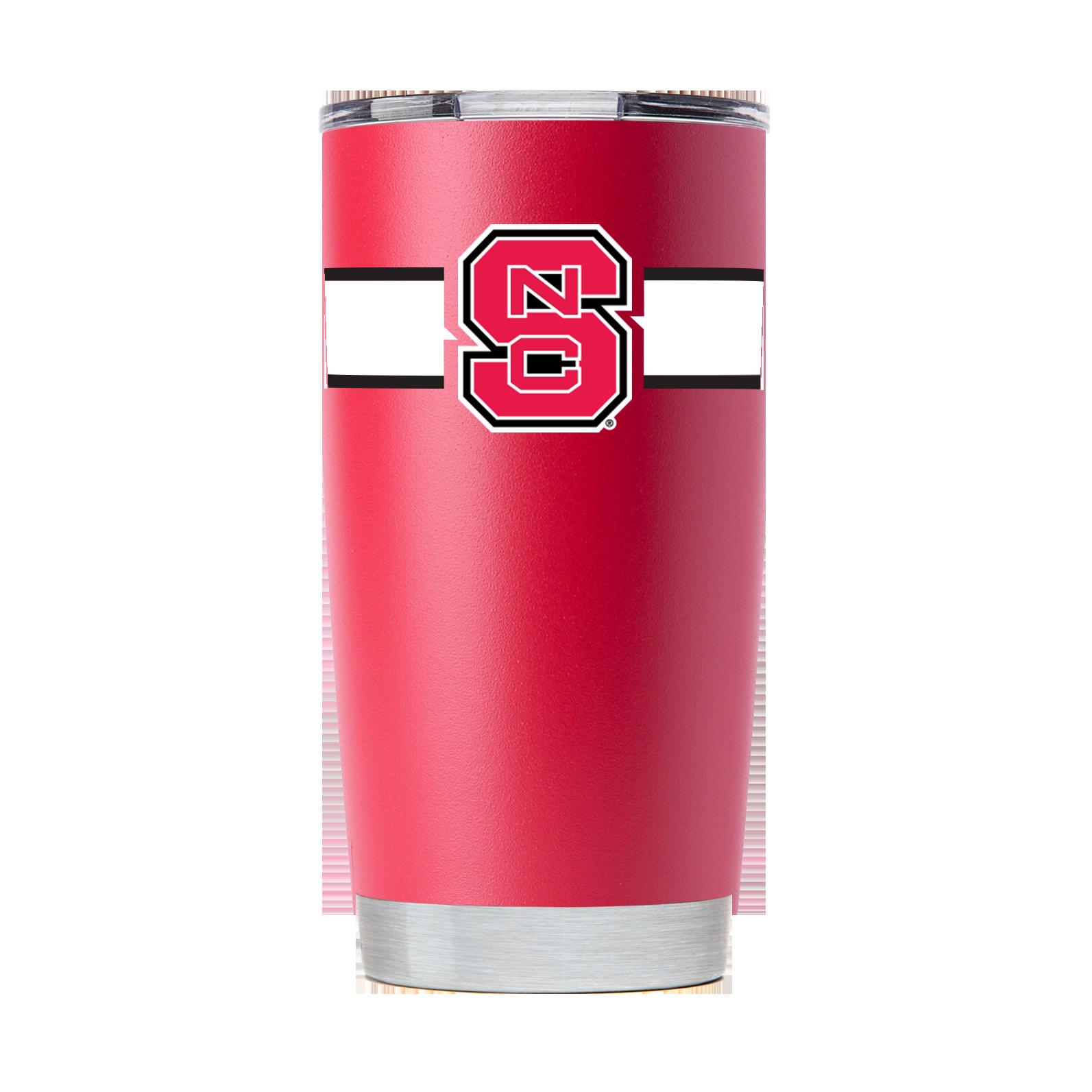 NC State Red Tumbler w- Stripes - NC State Red Tumbler with Stylish Stripes - Perfect for Wolfpack Fans