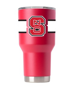 NC State Red Tumbler w- Stripes - NC State Red Tumbler with Stylish Stripes - Perfect for Wolfpack Fans