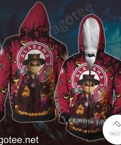 NCAA Alabama Crimson Tide Jack Skellington Halloween 3D Hoodie
