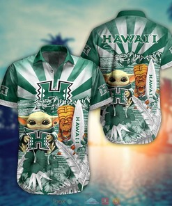 NCAA Baby Yoda Hawaii Rainbow Warriors Hawaiian Shirt