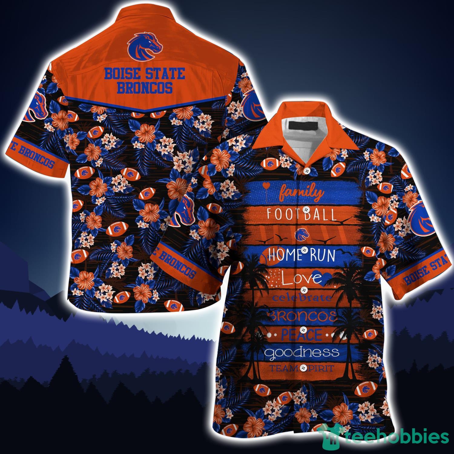 NCAA Boise State Broncos Family Football Orange Black Hawaiian Shirt