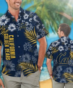 NCAA California Golden Bears Blue Flowers Hawaiian Shirt