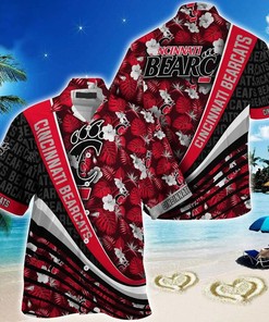 NCAA Cincinnati Bearcats Red Black Aloha Hawaiian Shirt