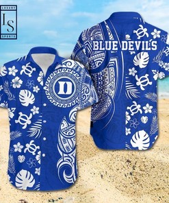 NCAA Duke Blue Devils Samoan Print Hawaiian Shirt