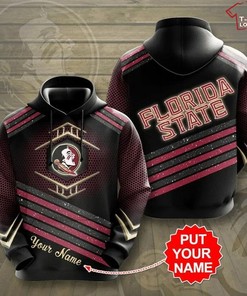 NCAA Florida State Seminoles Custom Name Garnet Black 3D Hoodie