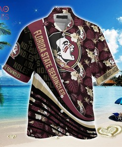 NCAA Florida State Seminoles Flowers Garnet Black Hawaiian Shirt