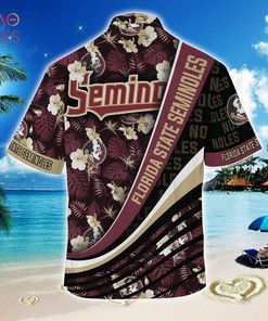 NCAA Florida State Seminoles Flowers Garnet Black Hawaiian Shirt