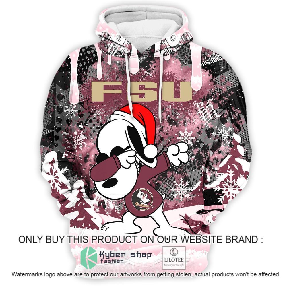 NCAA Florida State Seminoles Snoopy Dabbing The Peanuts Christmas 3D Hoodie