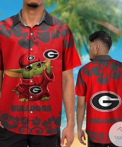 NCAA Georgia Bulldogs Baby Yoda Hawaiian Shirt