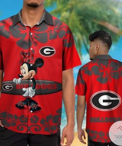 NCAA Georgia Bulldogs Minnie Mouse Hawaiian Shirt