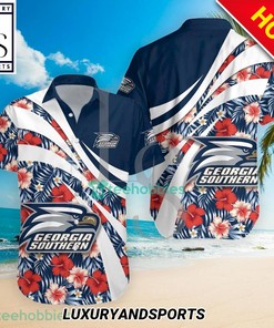 NCAA Georgia Southern Eagles Hibiscus Tropical Flower Hawaiian Shirt