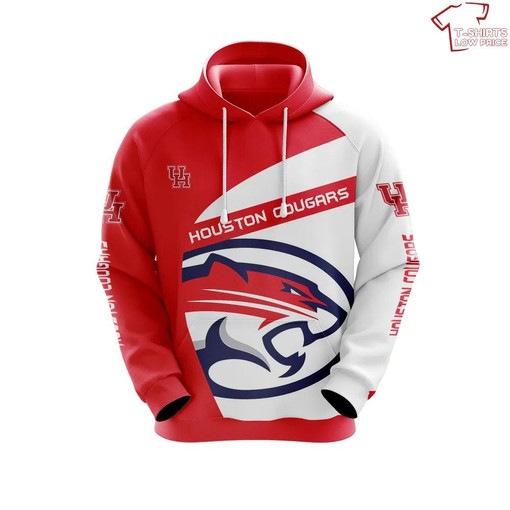 NCAA Houston Cougars 3D Hoodie for Men Women