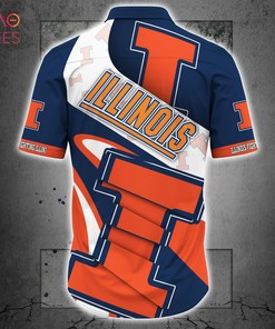 NCAA Illinois Fighting Illini Blue Orange Hawaiian Shirt Ver 2