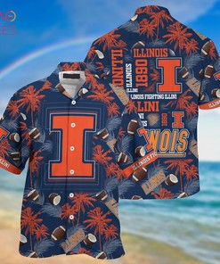 NCAA Illinois Fighting Illini Coconut Blue Orange Hawaiian Shirt