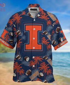 NCAA Illinois Fighting Illini Coconut Blue Orange Hawaiian Shirt