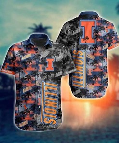 NCAA Illinois Fighting Illini Coconut Hawaiian Shirt Outfit
