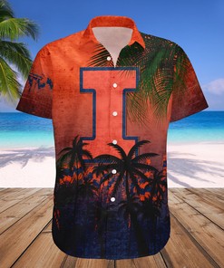 NCAA Illinois Fighting Illini Coconut Tree Hawaiian Shirt