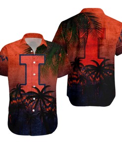 NCAA Illinois Fighting Illini Coconut Tree Hawaiian Shirt