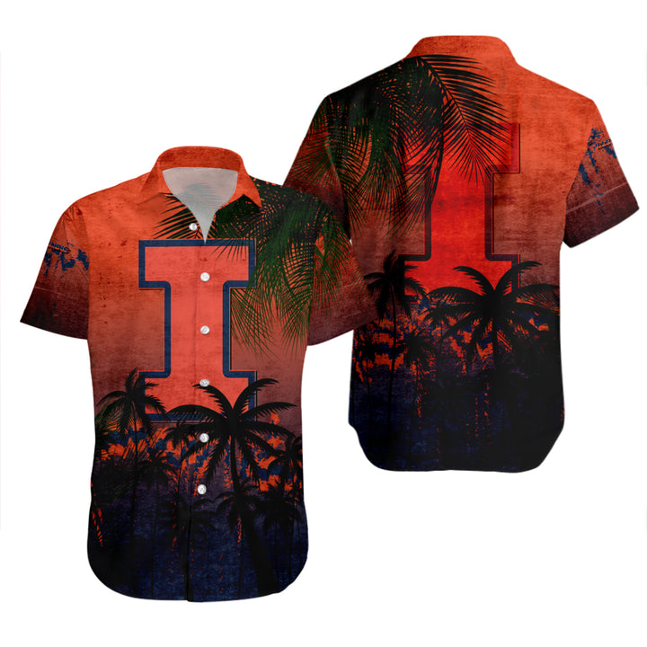 NCAA Illinois Fighting Illini Coconut Tree Hawaiian Shirt