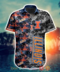 NCAA Illinois Fighting Illini Coconut Trees Hawaiian Shirt