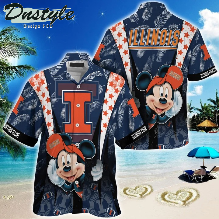 NCAA Illinois Fighting Illini Mickey Mouse Hawaiian Shirt