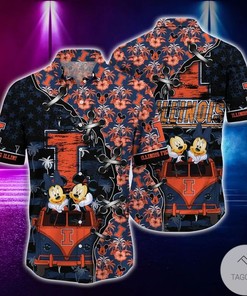 NCAA Illinois Fighting Illini Mickey Mouse Hawaiian Shirt Ver 1