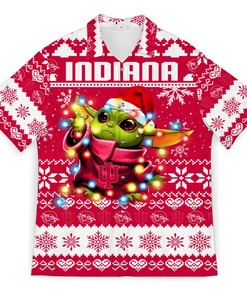NCAA Indiana Hoosiers Baby Yoda Ugly Christmas Hawaiian Shirt