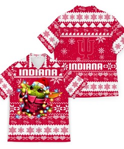 NCAA Indiana Hoosiers Baby Yoda Ugly Christmas Hawaiian Shirt
