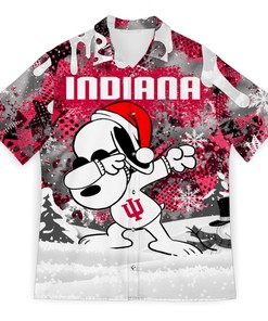 NCAA Indiana Hoosiers Snoopy Ugly Christmas Hawaiian Shirt