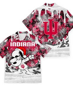NCAA Indiana Hoosiers Snoopy Ugly Christmas Hawaiian Shirt