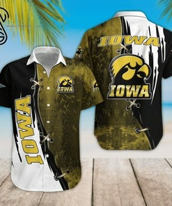 NCAA Iowa Hawkeyes Gold Black Hawaiian Shirt
