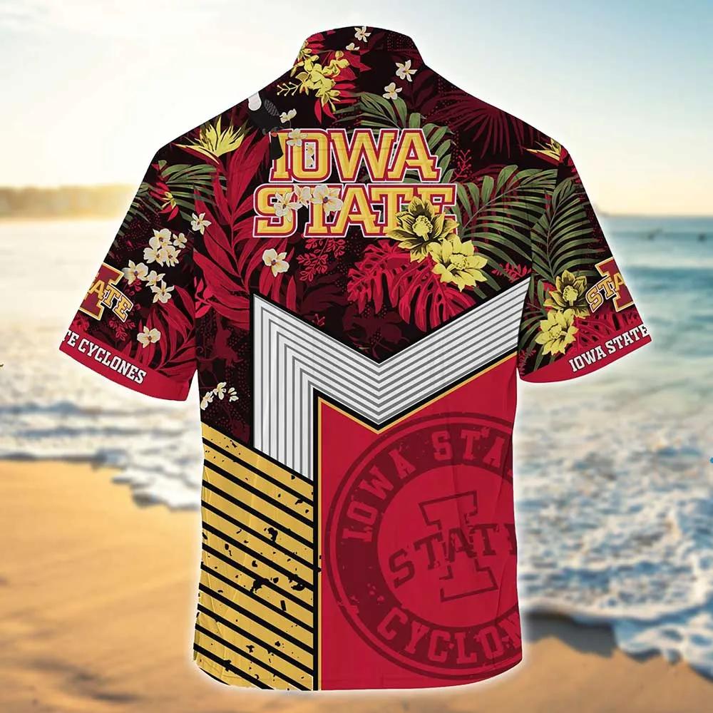 NCAA Iowa State Cyclones Gold Cardinal Flowers Hawaiian Shirt Outfit