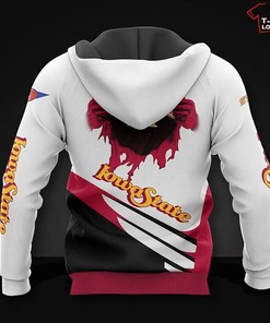 NCAA Iowa State Cyclones White Cardinal 3D Hoodie