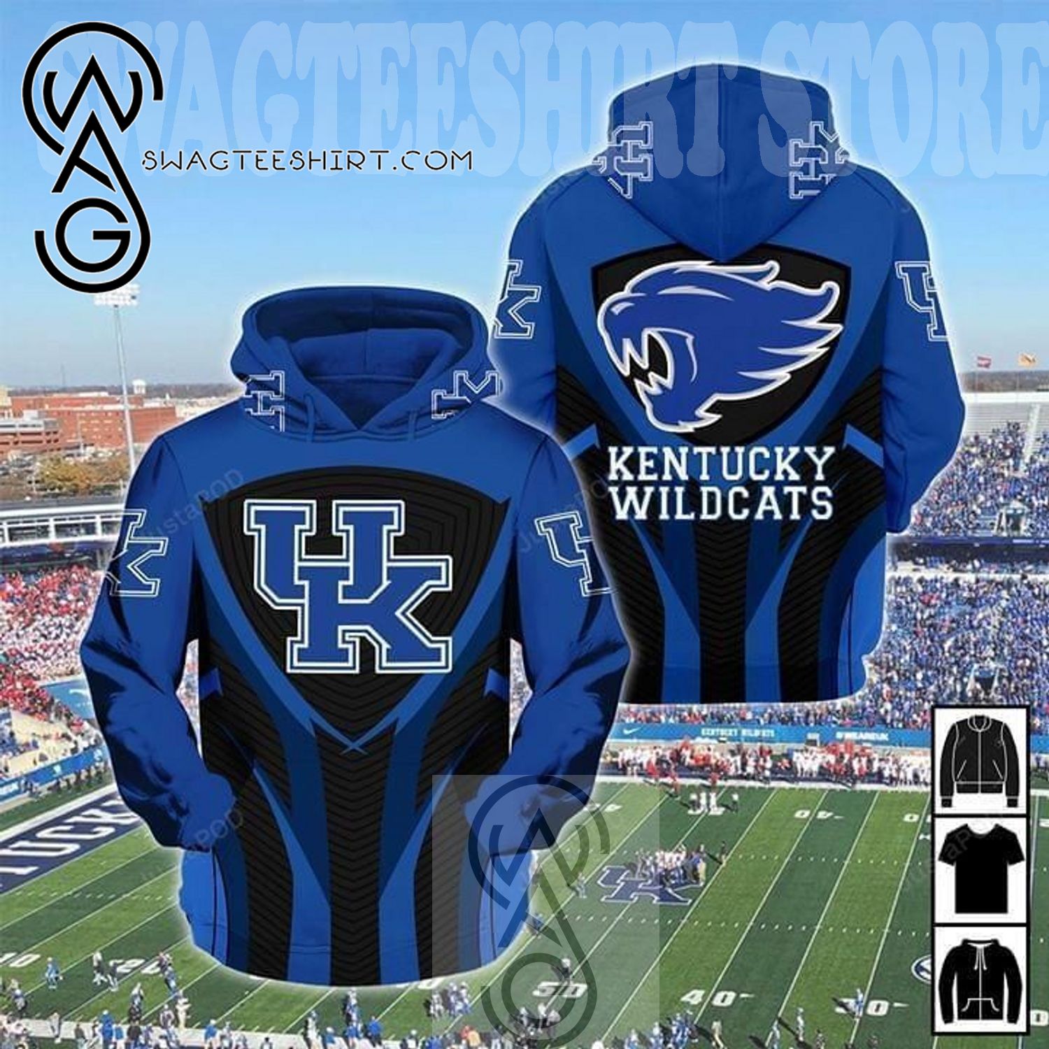 NCAA Kentucky Wildcats 3D Full Printing Shirt Style 02