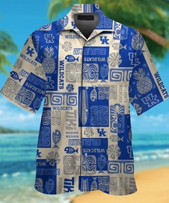 NCAA Kentucky Wildcats Blue Creammy Hawaiian Shirt