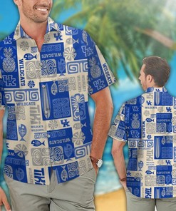 NCAA Kentucky Wildcats Blue Creammy Hawaiian Shirt